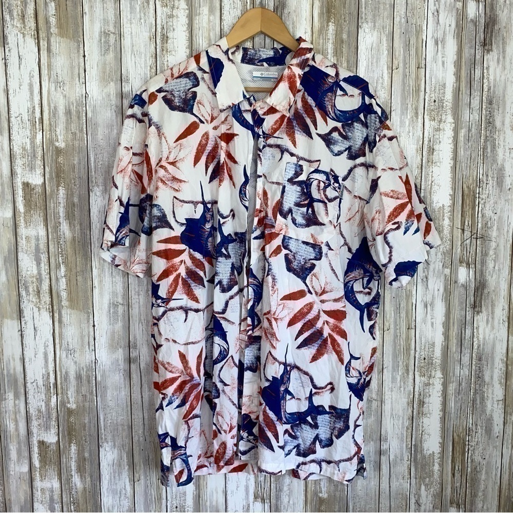 Columbia White Swordfish Button Down - Picture 1 of 5